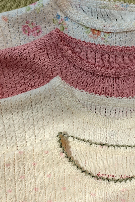 Konges Sløjd body bawełniane niemowlęce MINNIE SS BODY GOTS KS105008.PPY2