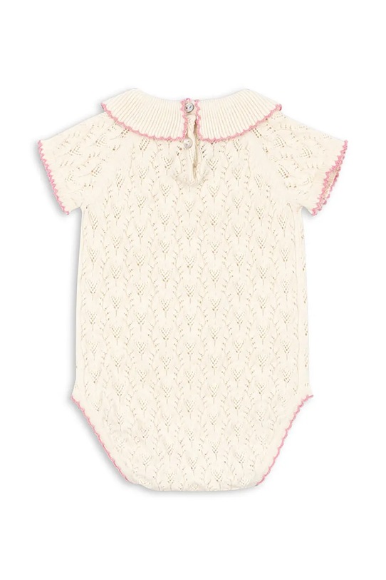 Konges Sløjd body z domieszką wełny niemowlęce ROSIER ROMPER KS105060.PPY2 beżowy SS26