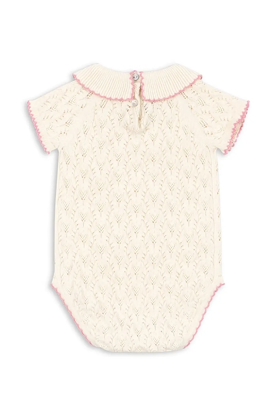 Konges Sløjd body z domieszką wełny niemowlęce ROSIER ROMPER KS105060.PPY2 beżowy SS26