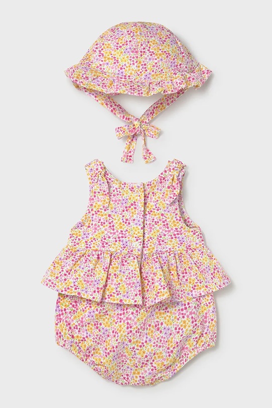 Φορμάκι και καπέλο μωρού Mayoral Newborn 1632.2G.Newborn.PPY2 ροζ SS26