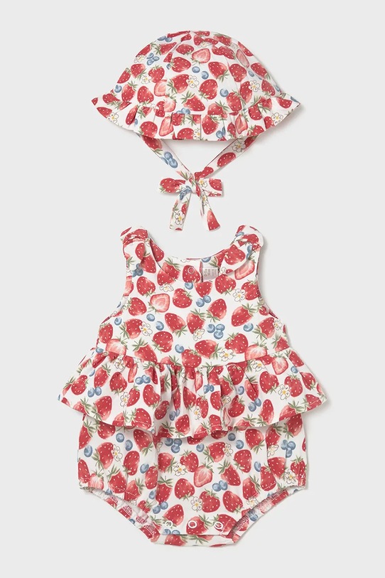 Φορμάκι και καπέλο μωρού Mayoral Newborn κόκκινο 1632.2G.Newborn.PPY2