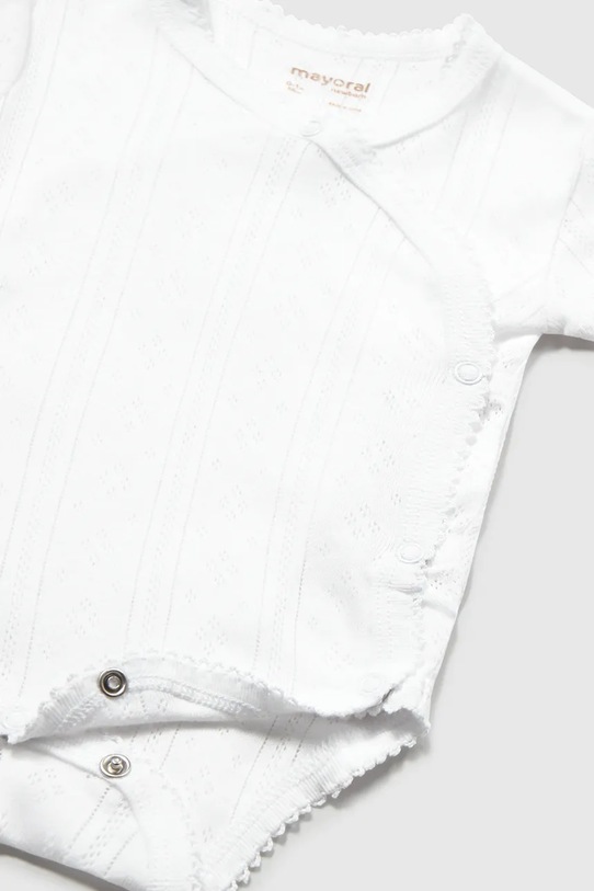 Dziewczynka Mayoral Newborn body bawełniane niemowlęce 1701.2D.Newborn.PPY2 biały