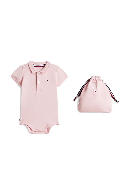 Tommy Hilfiger body dziecięce bawełniane różowy KN0KN02372.G.PPY2
