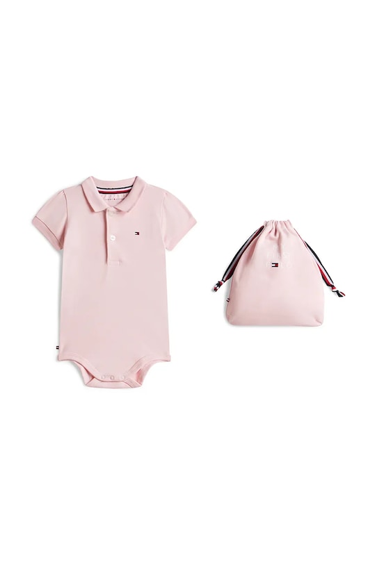 Tommy Hilfiger body dziecięce bawełniane różowy KN0KN02372.G.PPY2