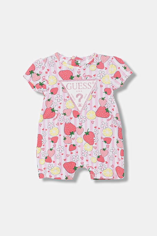 Guess rampers niemowlęcy bawełniany z elastanem różowy S6GG01.K6YW4.PPY2.M