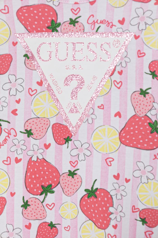 Dziewczynka Guess rampers niemowlęcy bawełniany z elastanem S6GG01.K6YW4.PPY2.M różowy