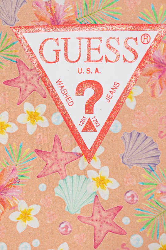 Dziewczynka Guess rampers niemowlęcy bawełniany z elastanem S6GG01.K6YW4.PPY2.M pomarańczowy