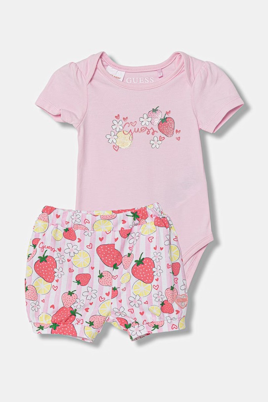 Guess body niemowlęce z bawełną różowy S6GG05.K6YW4.PPY2.M