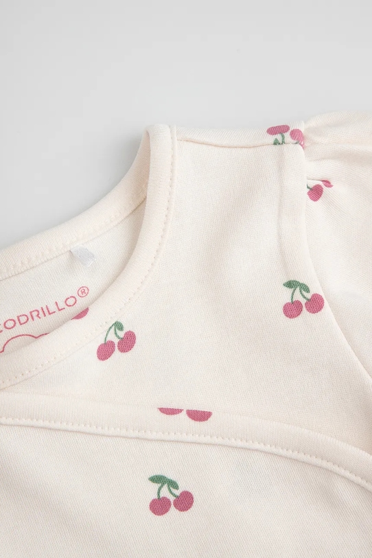 Dziewczynka Coccodrillo body niemowlęce bawełniane WC6112602HGN beżowy