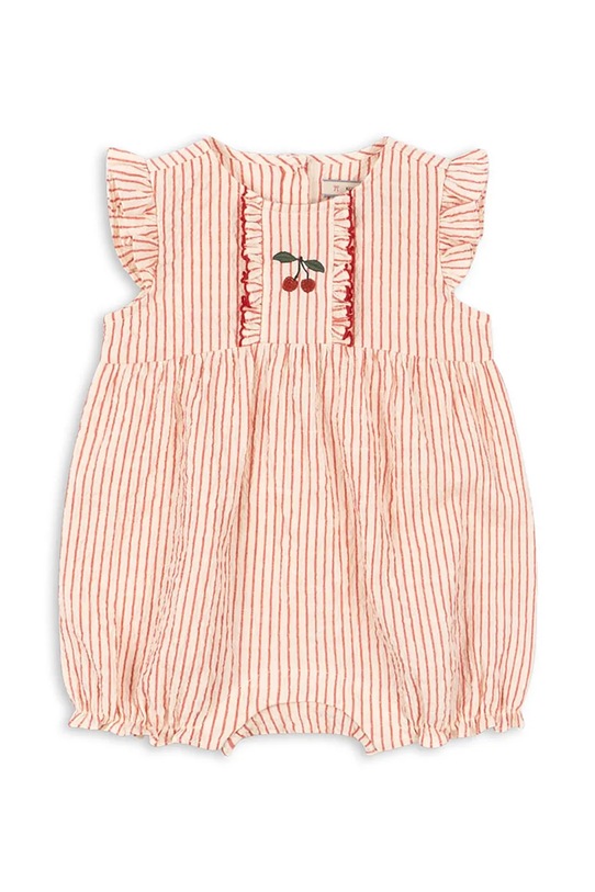 Konges Sløjd romper za dojenčke bombažen ELLIE FRILL ROMPER GOTS roza KS105345.PPY2
