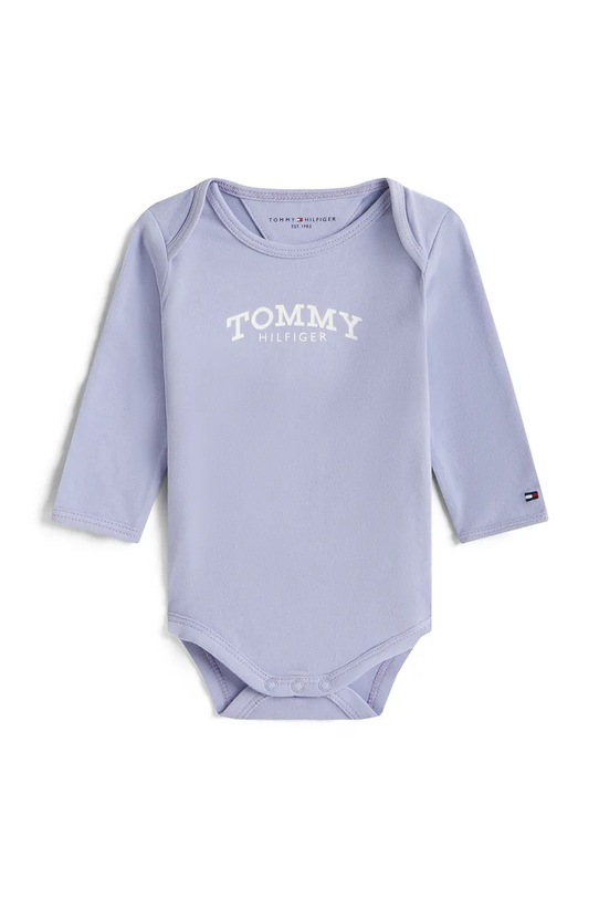Tommy Hilfiger body bawełniane niemowlęce fioletowy KN0KN02133.PPY2