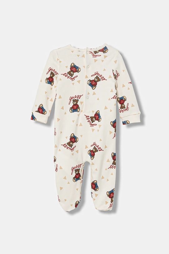 Guess śpioszki bawełniane niemowlęce H6RW00.KA6W4.PPY2 beżowy SS26