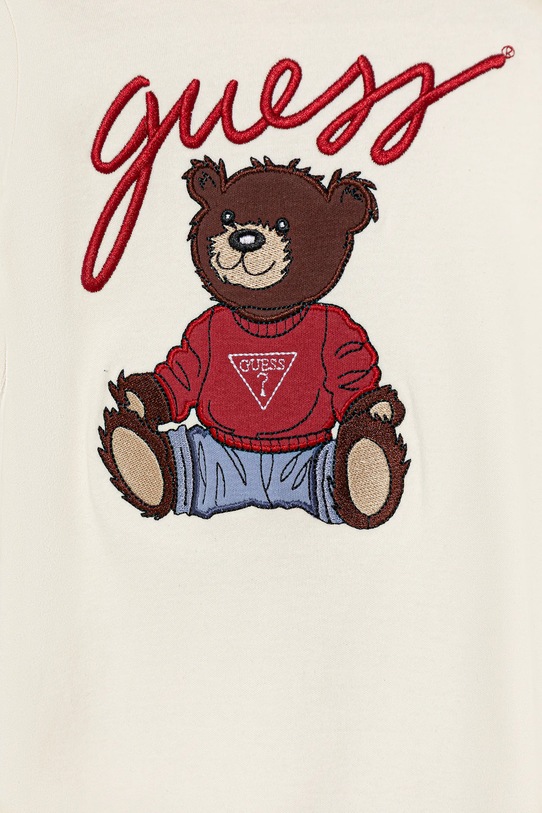 Chłopiec Guess pajacyk niemowlęcy bawełniany H6RW01.KA6W4.PPY2 beżowy