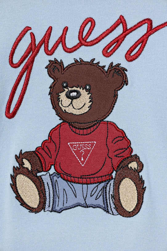 Chłopiec Guess pajacyk niemowlęcy bawełniany H6RW01.KA6W4.PPY2 niebieski