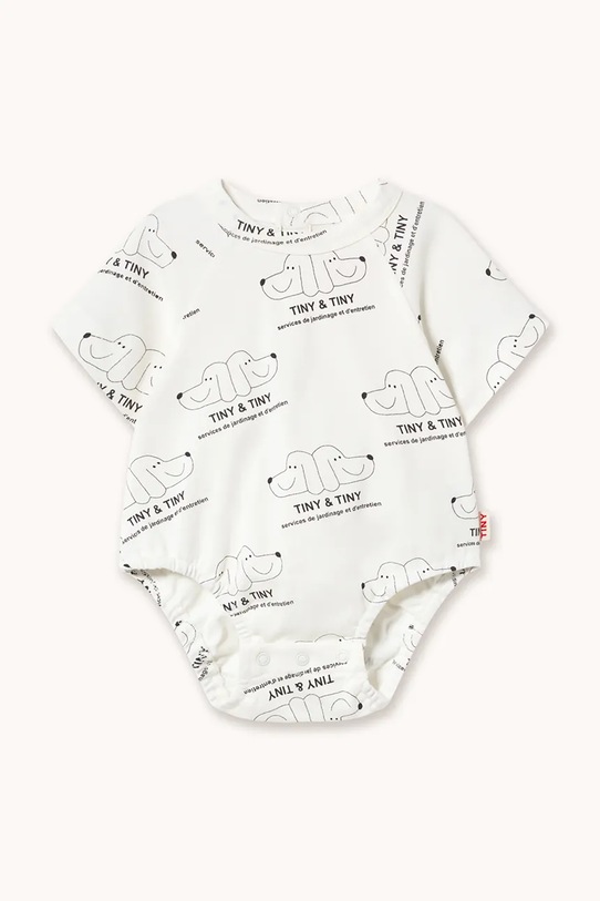 Дитяче бавовняне боді Tinycottons TINY & TINY KNITTED BODY білий SS26.009