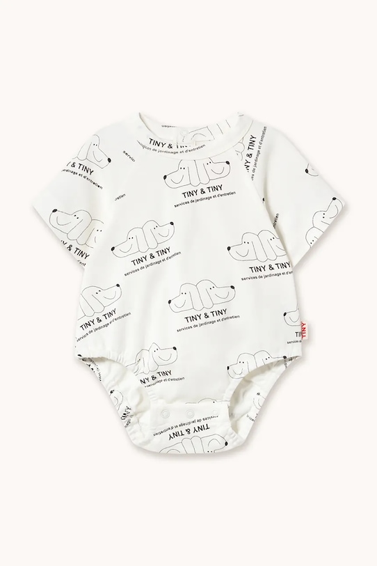Дитяче бавовняне боді Tinycottons TINY & TINY KNITTED BODY білий SS26.009