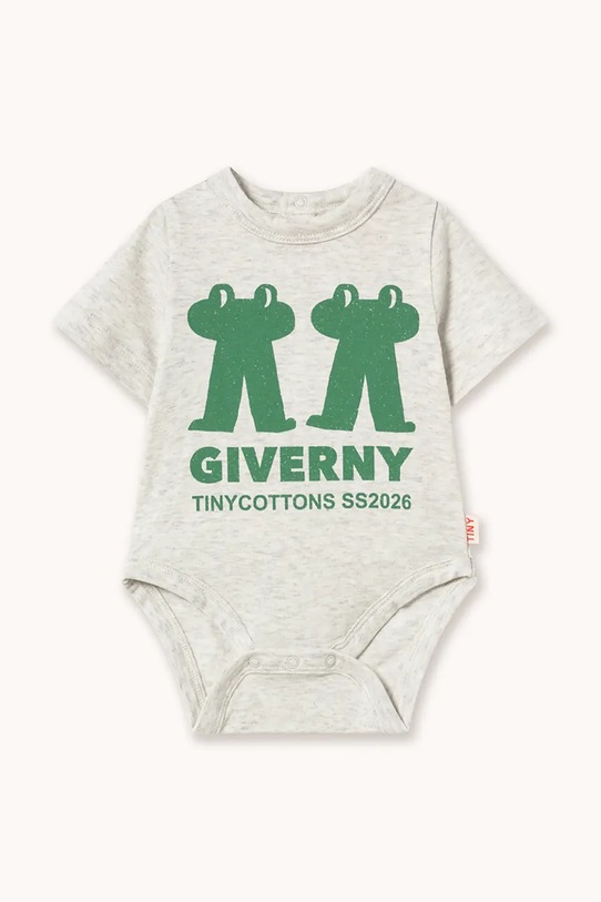 Tinycottons body bawełniane niemowlęce FROG & FROG GRAPHIC BODY szary SS26.055