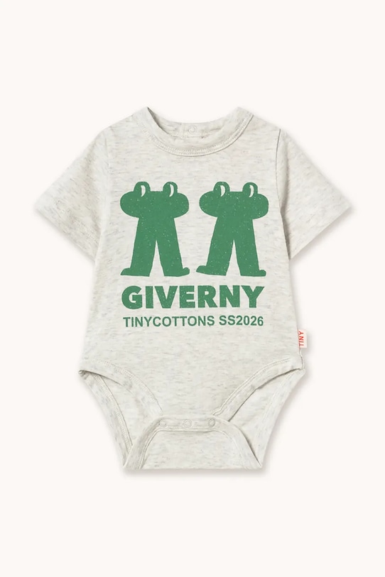 Tinycottons body bawełniane niemowlęce FROG & FROG GRAPHIC BODY szary SS26.055
