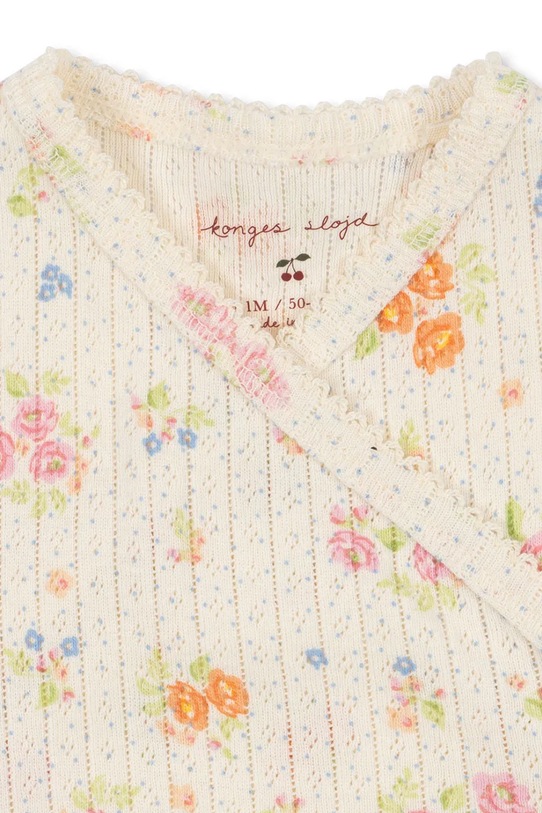 Chłopiec Konges Sløjd pajacyk niemowlęcy bawełniany MINNIE NEWBORN ONESIE GOTS KS105004.PPY2 beżowy