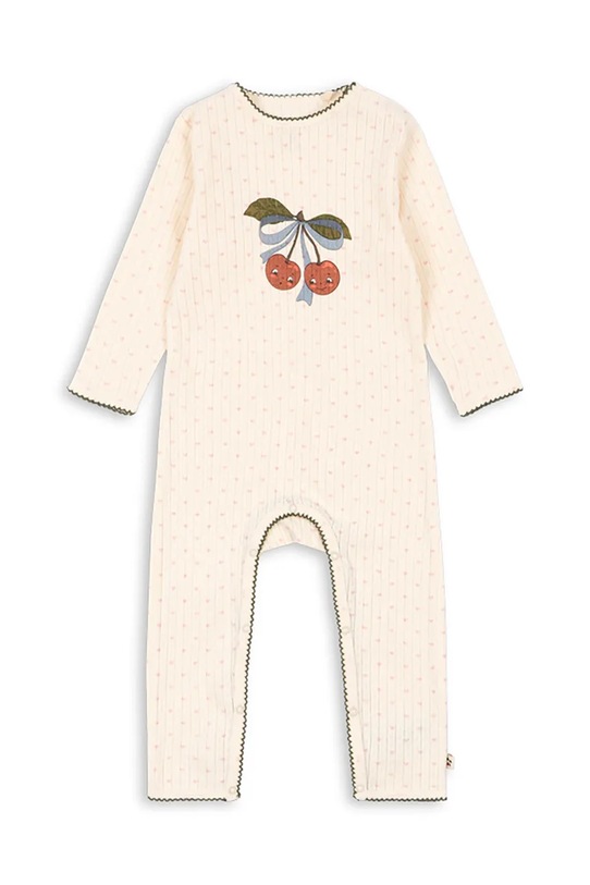 Detský bavlnený overal Konges Sløjd MINNIE ONESIE GOTS Pre bábätká béžová KS105005.PPY2