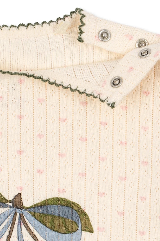 Deklice Bombažen pajac za dojenčka Konges Sløjd MINNIE ONESIE GOTS KS105005.PPY2 bež