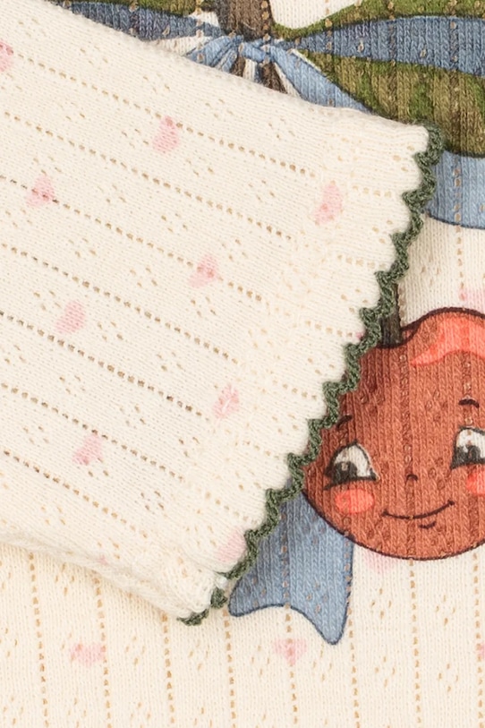 Bombažen pajac za dojenčka Konges Sløjd MINNIE ONESIE GOTS bež KS105005.PPY2