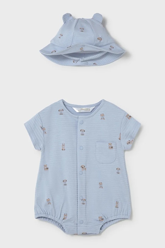Mayoral Newborn rampers i kapelusz niemowlęcy niebieski 1606.1C.Newborn.PPY2