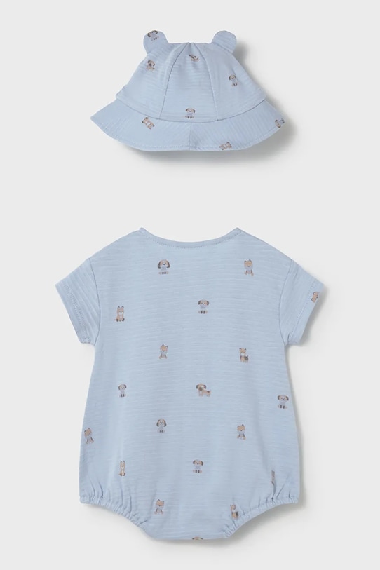 Mayoral Newborn rampers i kapelusz niemowlęcy 1606.1C.Newborn.PPY2 niebieski SS26