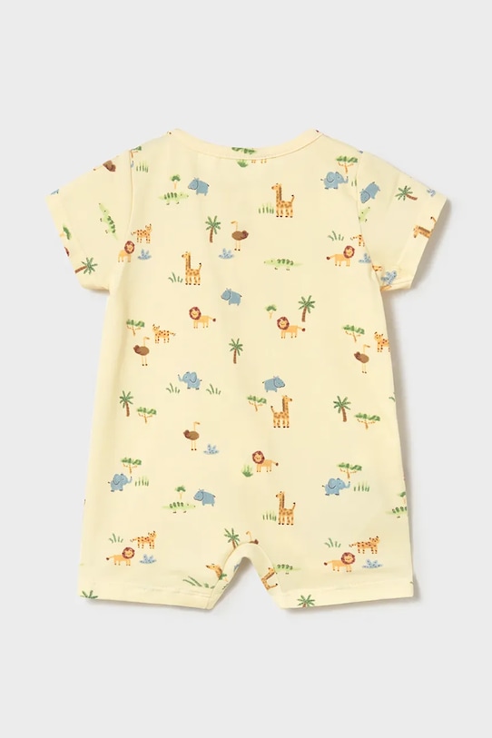 Mayoral Newborn rampers bawełniany niemowlęcy 1717.1D.Newborn.PPY2 żółty SS26