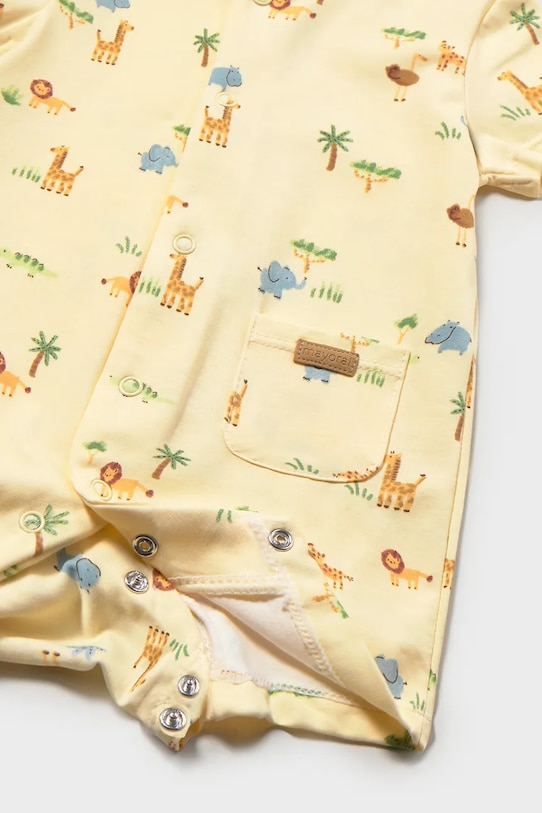 Chłopiec Mayoral Newborn rampers bawełniany niemowlęcy 1717.1D.Newborn.PPY2 żółty