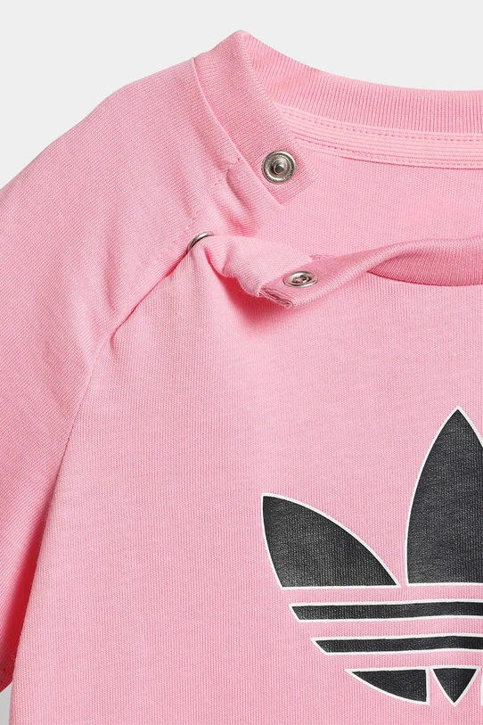 adidas Originals φορμάκι με κοντά μανίκια βρεφικό βαμβακερό ροζ KD1048