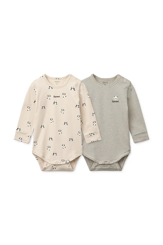 Liewood body niemowlęce Yanni Grow Printed LS Bodystocking 2-pack Produkt niemowlęcy beżowy LW20676.PPY2