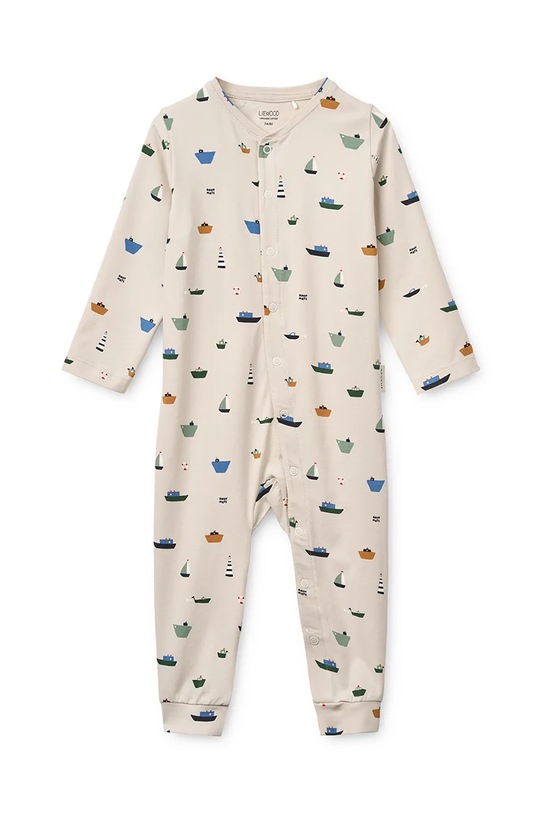 Liewood pajacyk niemowlęcy Birk Printed Pyjamas Jumpsuit Produkt niemowlęcy beżowy LW20677.PPY2
