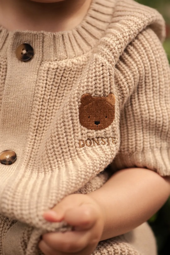 Kombinezon s dodatkom vune za bebe Donsje Dantje Jumpsuit Bear 3047301