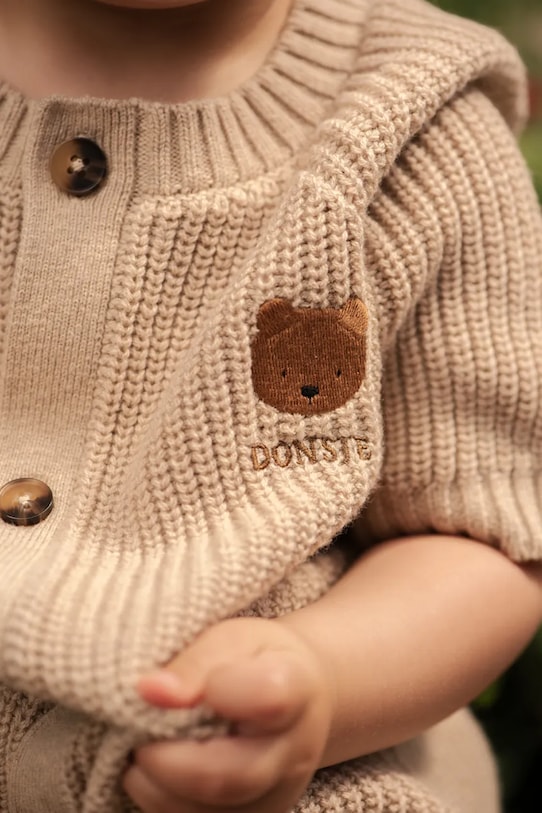 Kombinezon s dodatkom vune za bebe Donsje Dantje Jumpsuit Bear 3047301