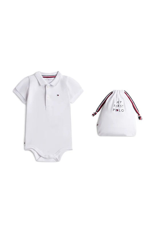 Tommy Hilfiger body dziecięce bawełniane z elastanem biały KN0KN02372.PPY2