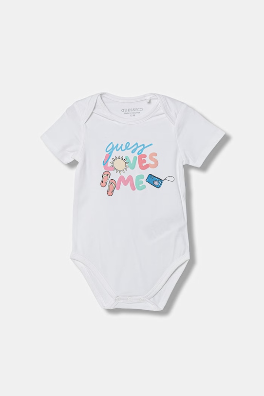 Guess komplet niemowlęcy bawełniany z elastanem H6GW09.K6YW1.PPY2.M żółty SS26