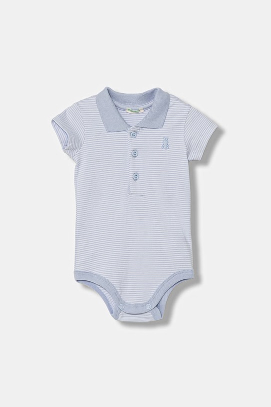 United Colors of Benetton body niemowlęce bawełniane z elastanem niebieski 32TDAB00W.W.Stagionale