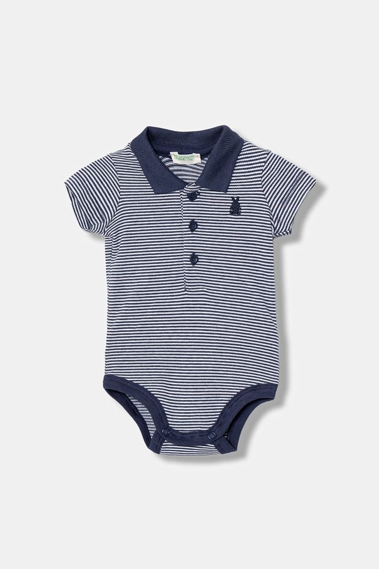 United Colors of Benetton body niemowlęce bawełniane z elastanem granatowy 32TDAB00W.W.Stagionale