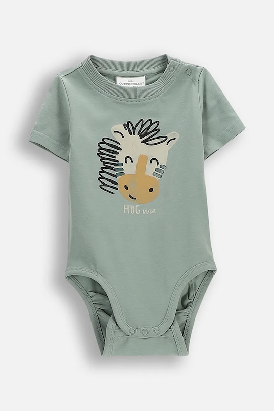 Coccodrillo body niemowlęce bawełniane zielony WC6112202IBN