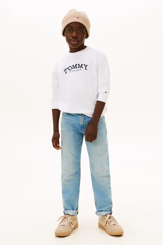 Tommy Hilfiger longsleeve bawełniany dziecięcy biały KB0KB10052.128.176.PPY2