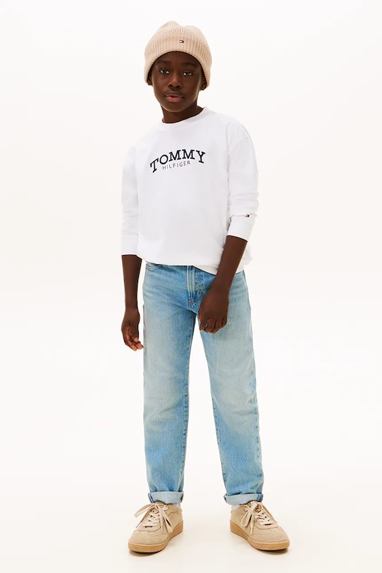 Tommy Hilfiger longsleeve bawełniany dziecięcy biały KB0KB10052.128.176.PPY2