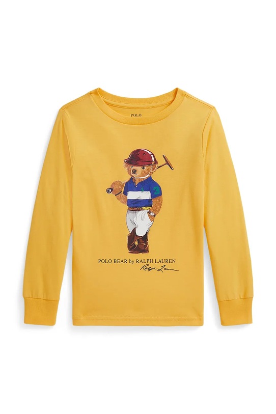 Polo Ralph Lauren longsleeve bawełniany dziecięcy nadruk żółty 322A96609001