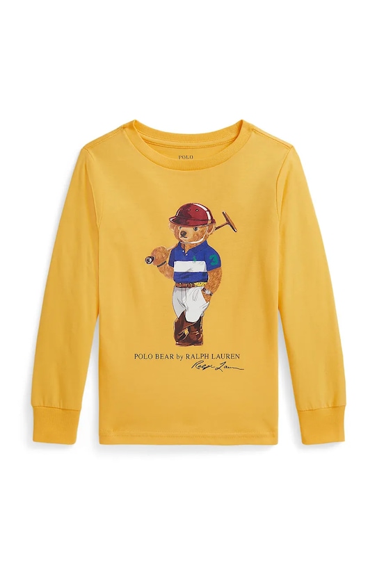 Polo Ralph Lauren longsleeve bawełniany dziecięcy nadruk żółty 322A96609001