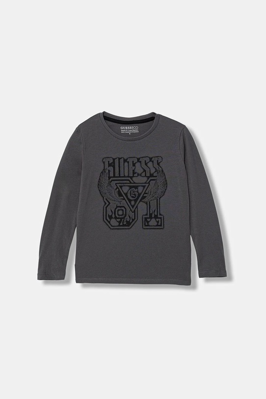 Guess longsleeve bawełniany dziecięcy nadruk szary L6RI00.K8HM4.PPY2