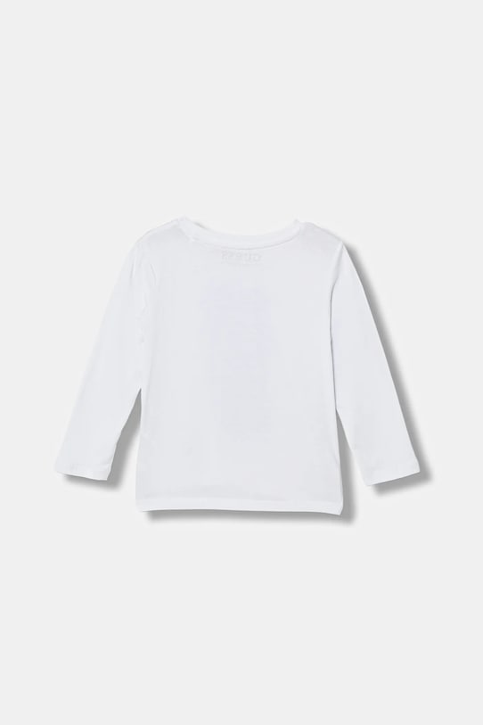 Guess longsleeve bawełniany dziecięcy N6RI12.K8HM4.PPY2 biały SS26