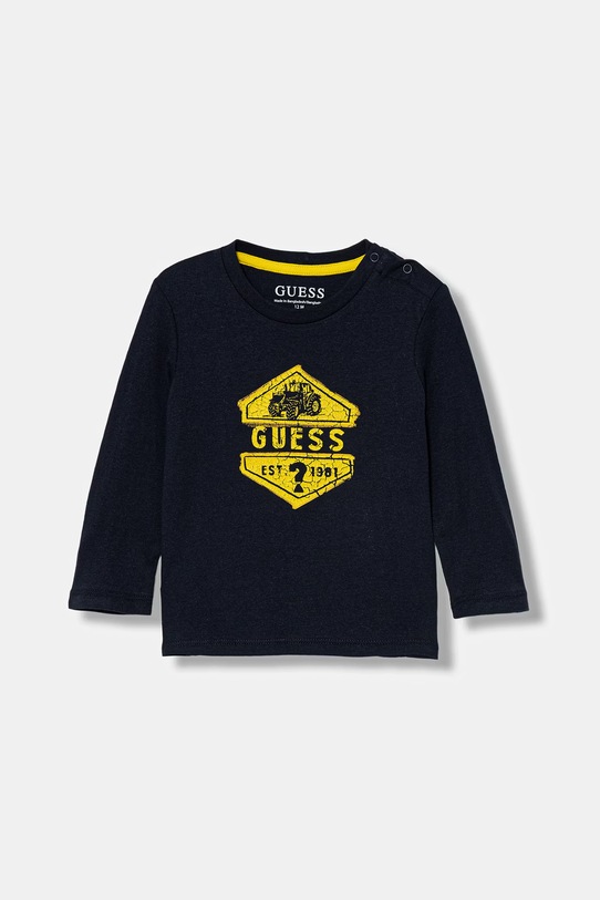 Guess longsleeve bawełniany dziecięcy nadruk granatowy N6RI19.K8HM4.PPY2