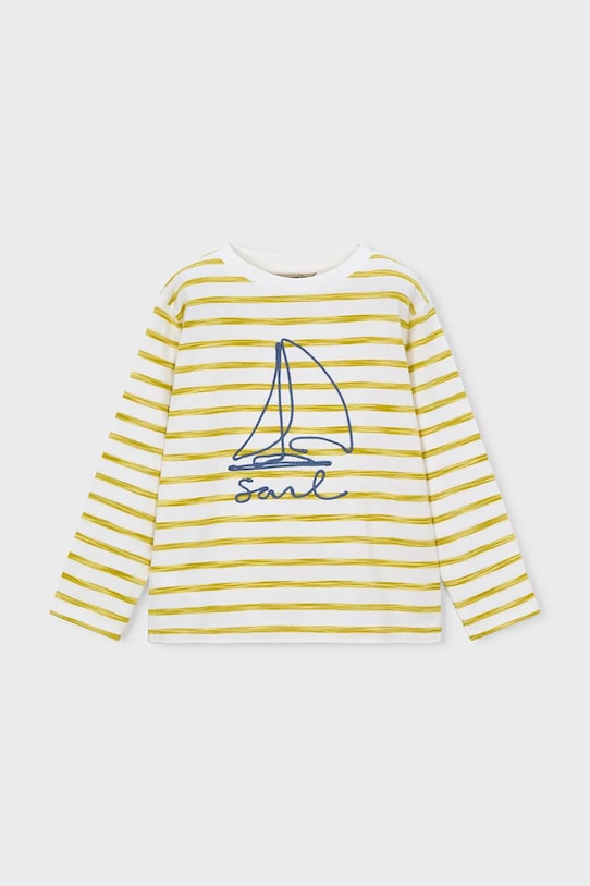 Mayoral longsleeve bawełniany dziecięcy 3083.5A.Mini.PPY2 biały SS26