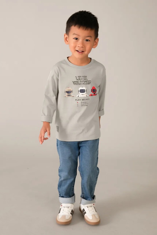 Παιδικό βαμβακερό μακρυμάνικο Mayoral 3084.5E.Mini.PPY2 μπεζ