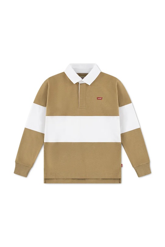 Levi's longsleeve dziecięcy TIMELESS RUGBY POLO 9EP601 beżowy SS26